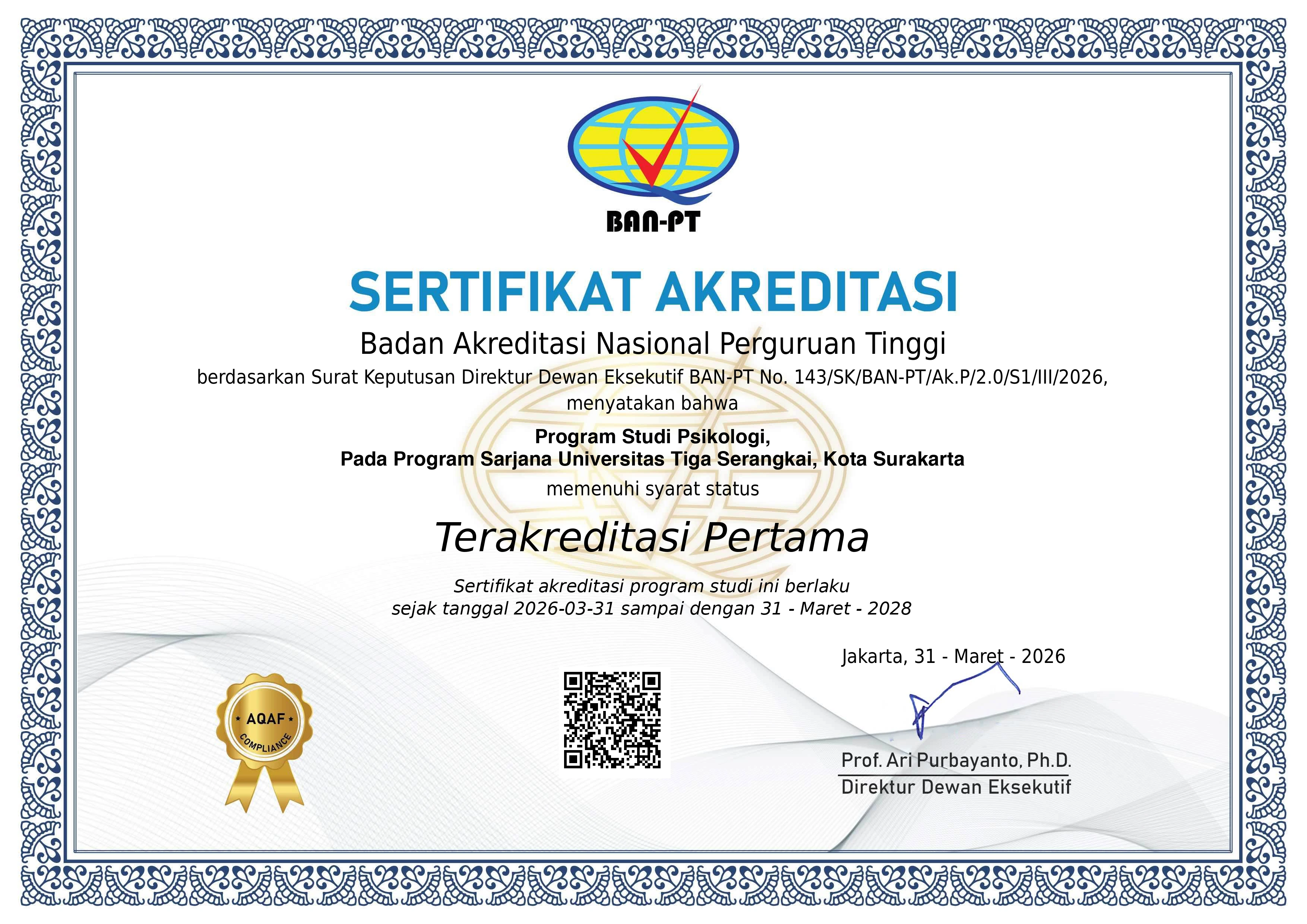 Dokumen akreditasi Terakreditasi